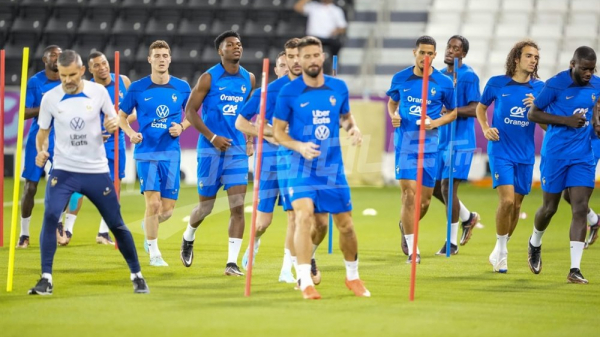 Mondial 2022: L'équipe de France s'entraîne en prévision de son match face à la Tunisie