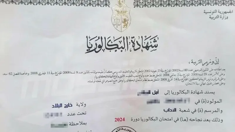 وزارة التربية: 'خارج البلاد' في شهادة ...