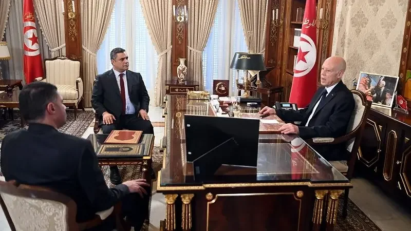 Kais Saied avec Khaled Nouri et Sofiene Bessadok