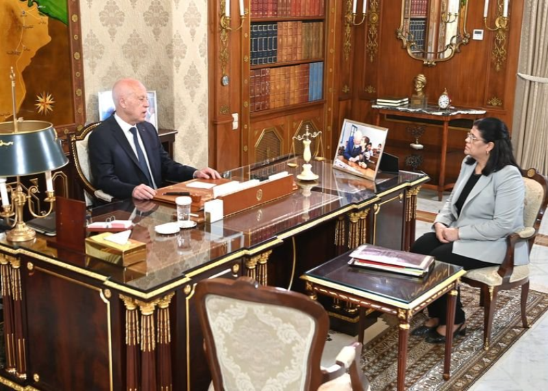 Kais Saied et Sihem Boughdiri Nemsia
