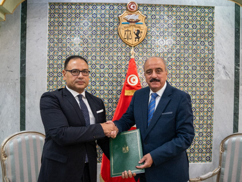 Mohamed Ali Nafti et l'ambassadeur d'Egypte