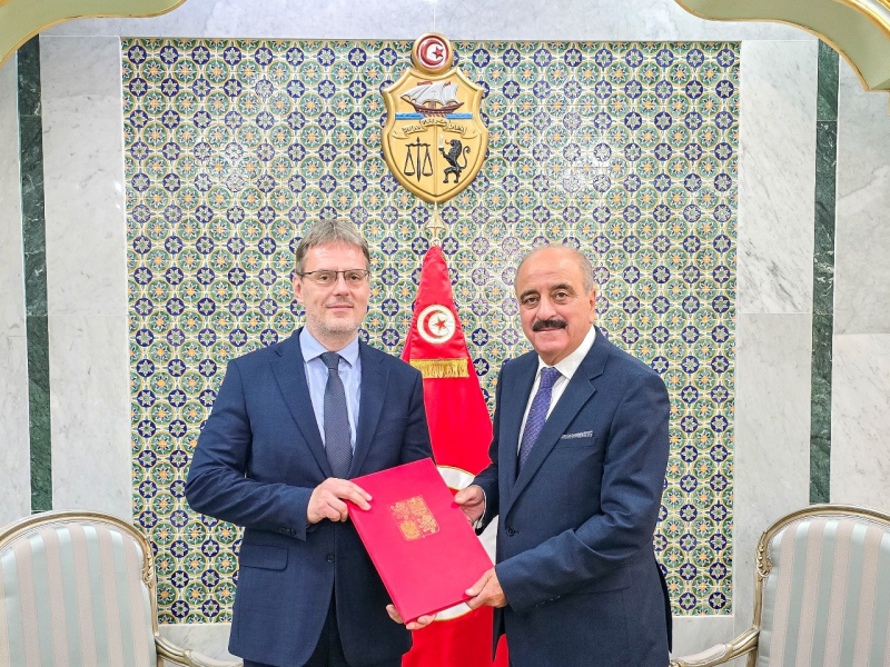 Mohamed Ali Nafti avec l'ambassadeur tchèque