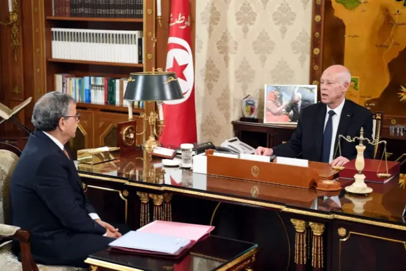 Kais Saied et le gouverneur de la BCT