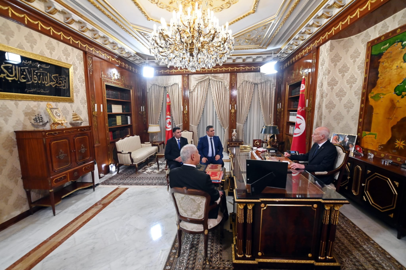 Kais Saied avec Khaled Nouri et Sofiene Bessadok