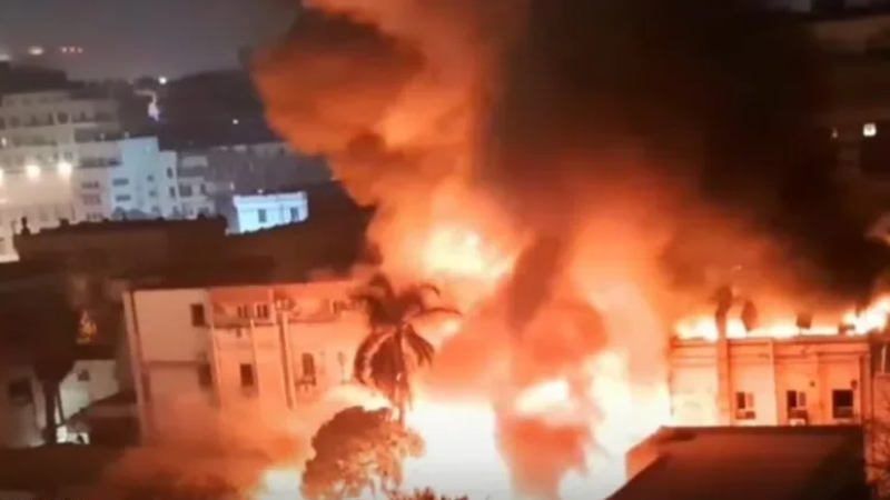 حريق بالمعامل المركزية لوزارة الصحة المصرية