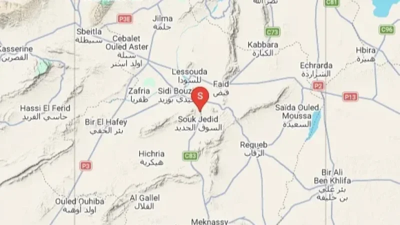 سيدي بوزيد: رجة أرضية شمال سوق الجديد