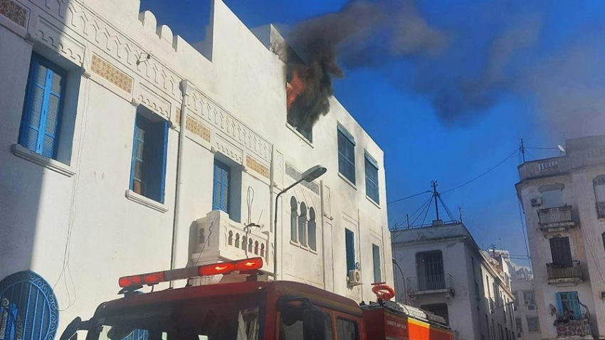 Tunis: Incendie au lycée secondaire rue de Marseille Incendie