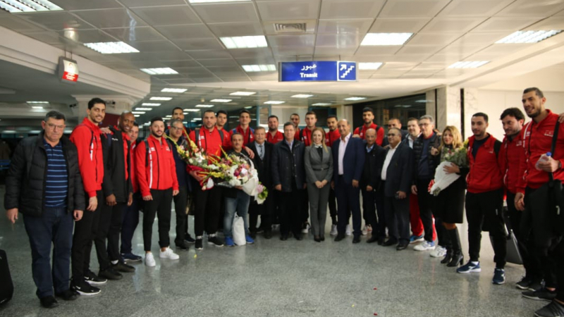 استقبال المنتخب الوطني للكرة الطائرة