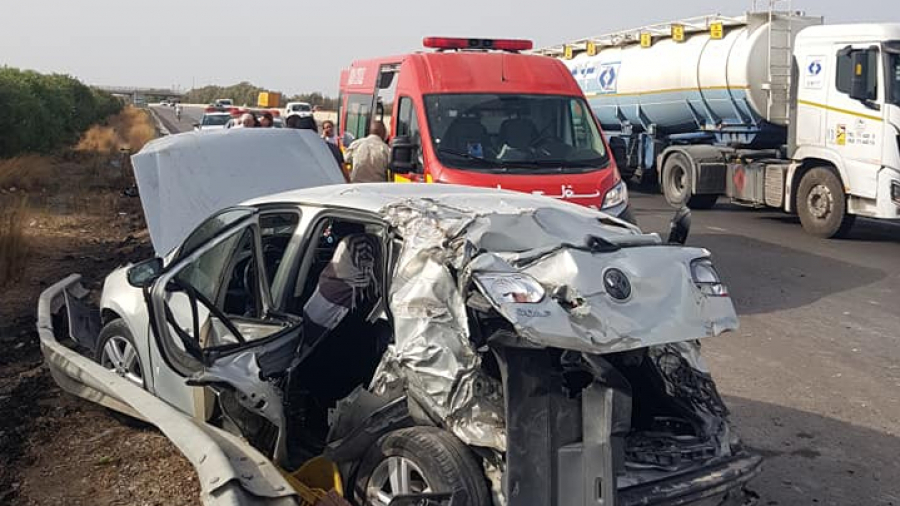 نابل: سبع إصابات في اصطدام شاحنة بسيارة في الطريق السيارة حادث