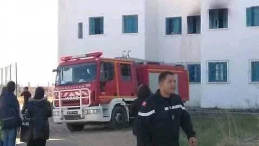 حريق بمبيت رقادة في القيروان حريق بمبيت رقادة في القيروان