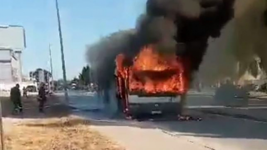 احتراق حافلة بطريق المرسى.. وشركة النقل تفتح تحقيقا
