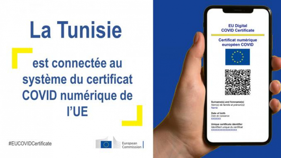 Equivalence du  certificat COVID  de la Tunisie adoptée par l'UE