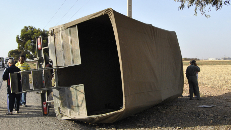 Fondok Jedid: collision entre un train et un camion militaire Fondok Jedid: collision entre un train et un camion militaire