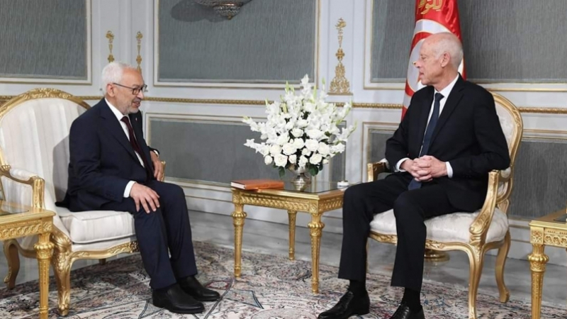Ghannouchi commente le conflit supposé avec Kais Saïed ghannouchi-saied