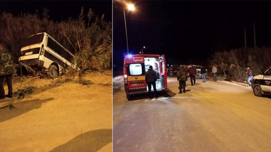 Kairouan : Quatre agents de police blessés dans un accident Kairouan : Quatre agents de police blessés dans un accident