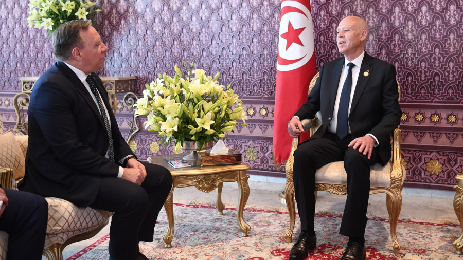 Kaïs Saïed s’entretient avec le Premier ministre du Québec Kaïs Saïed