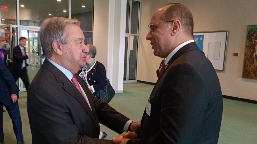 Malek Zahi s'entretient à New York avec Antonio Guterres