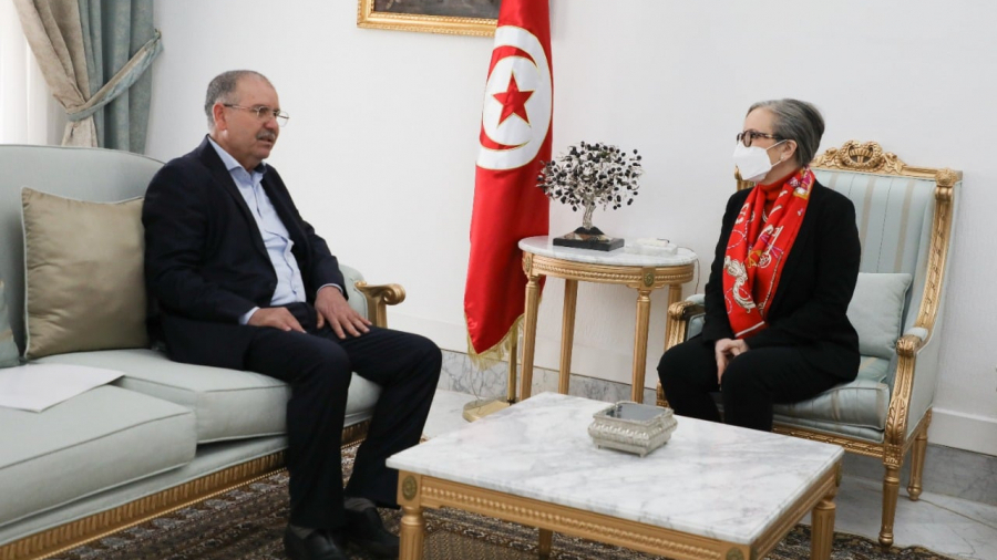 Najla Bouden et Noureddine Taboubi en concertation Najla Bouden, Noureddine Taboubi