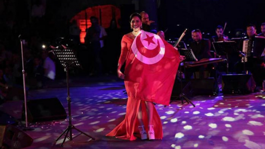 Shirine Abdelwaheb en soirée de clôture du Festival de Carthage Shirine Abdelwaheb